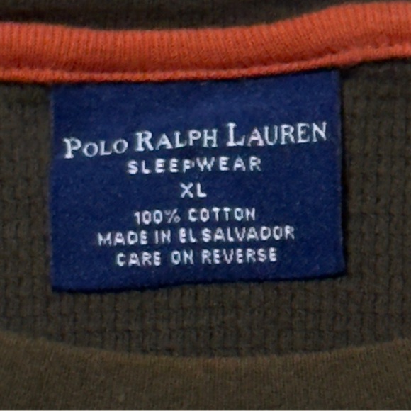 🔥Ralph Lauren Moss Green Sleepwear Night Shirt with Orange Pony Size XL - Picture 2 of 8